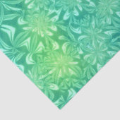 Mousseline papier de tissu de fleurs de batik vert (Détail)