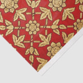 Mousseline papier de tissu de fleurs dorées (Détail)