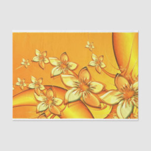 Mousseline papier de tissu de fleurs hawaïennes