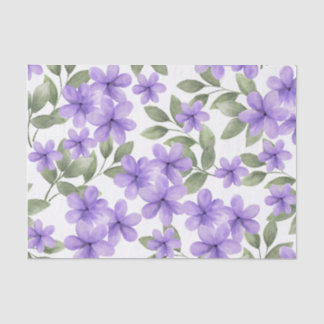 Mousseline papier de tissu de fleurs violettes
