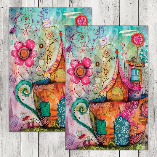 MOUSSELINE PAPIER DE TISSU DE LA MAISON DE DÉCOUPAGE DE LA TA