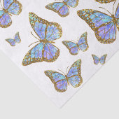 Mousseline papier de tissu de papillons bleus (Détail)