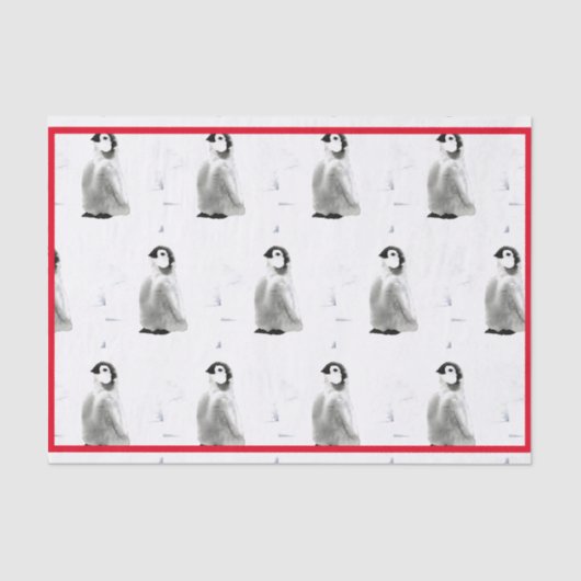 MOUSSELINE PAPIER DE TISSU DE PENGUIN DE COULEUR D'EAU (Recto)