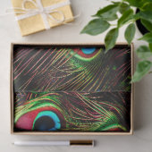 Mousseline papier de tissu de plumes de paon (Cadeau)