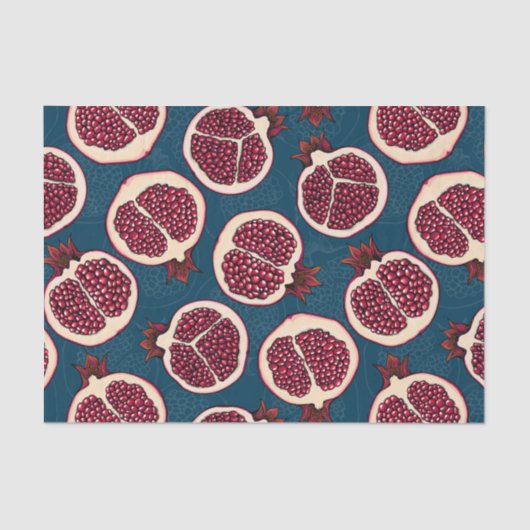 Mousseline Papier de tissu de tranches de grenade (Recto)