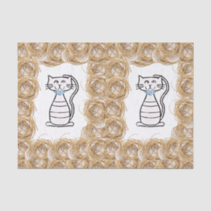 Mousseline Papier de tissu décoratif Chat