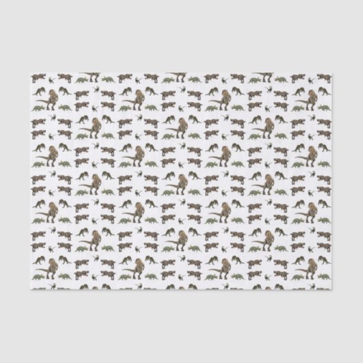 Mousseline Papier de tissu décoratif Dinosaur (Recto)