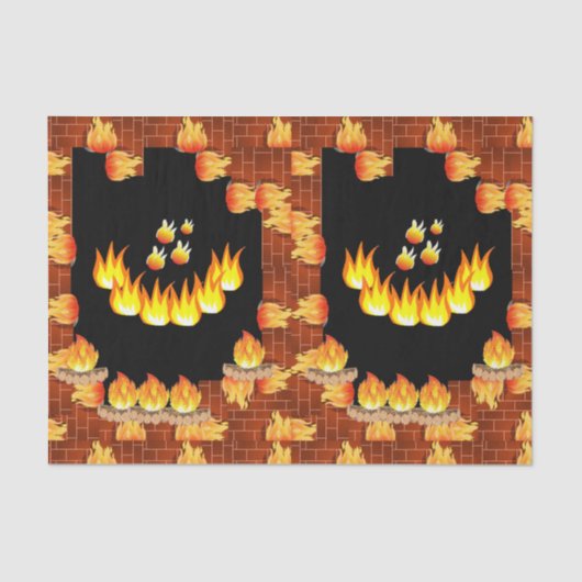 Mousseline Papier de tissu décoratif Flamme (Recto)