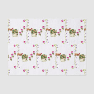 Mousseline Papier de tissu décoratif Floral
