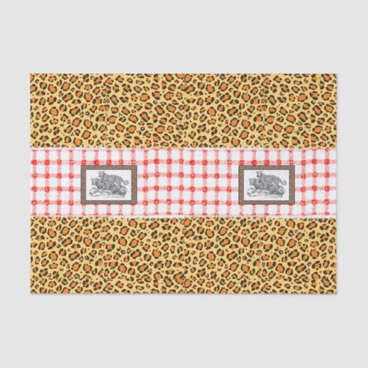 Mousseline Papier de tissu décoratif Leopard (Recto)