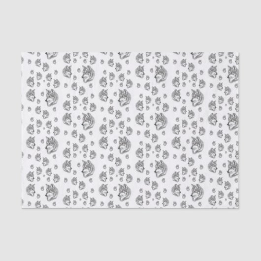Mousseline Papier de tissu décoratif Wolf (Recto)