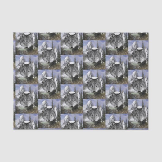 Mousseline Papier de tissu décoratif Wolf (Recto)