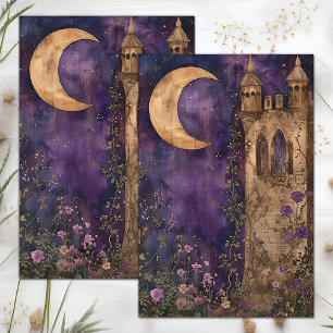 MOUSSELINE PAPIER DE TISSU DÉCOUPABLE DE LA LUNE ET DU CHÂTEA