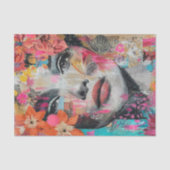 MOUSSELINE PAPIER DE TISSU DÉCOUPAGE DE LA FILLE FLEUVE BOHO (Recto)