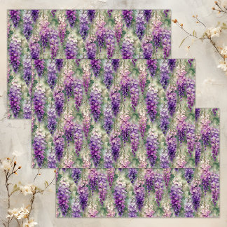 MOUSSELINE PAPIER DE TISSU DÉCOUPAGE WISTERIA ROMANTIQUE