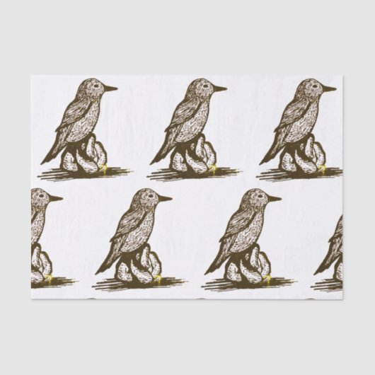 Mousseline Papier de tissu d'oiseaux pour découpage (Recto)