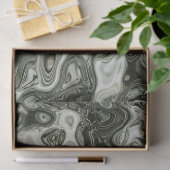 Mousseline papier de tissu en marbre vert foncé (Cadeau)