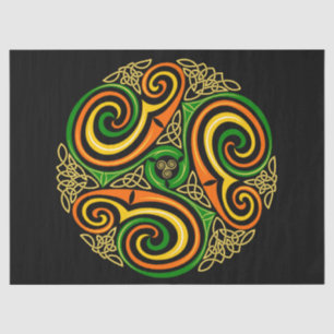 Mousseline papier de tissu en spirales celtiques