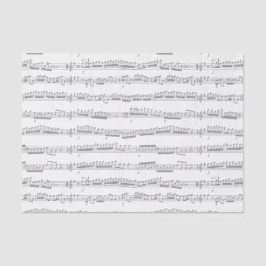 Mousseline papier de tissu feuille de notes de musique gris f (Recto)