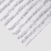 Mousseline papier de tissu feuille de notes de musique gris f (Détail)