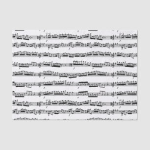 Mousseline papier de tissu feuille de notes de musique noir e
