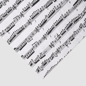 Mousseline papier de tissu feuille de notes de musique noir e (Détail)