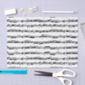 Mousseline papier de tissu feuille de notes de musique noir e (Artisanat)