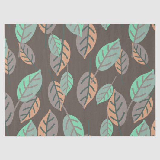 Mousseline papier de tissu feuille forestier (Recto)