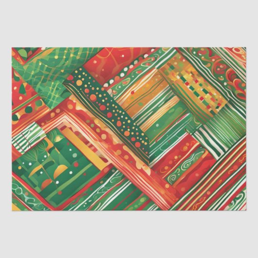 Mousseline papier de tissu fiesta patchwork (Recto)