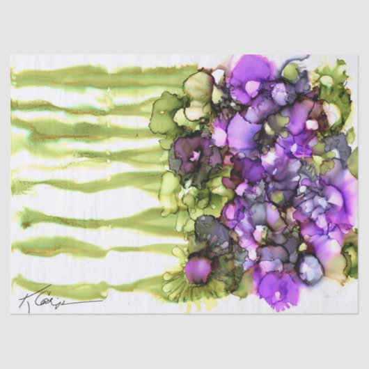 Mousseline papier de tissu floral vibrant (Recto)