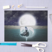 Mousseline papier de tissu goth moon angel (Artisanat)