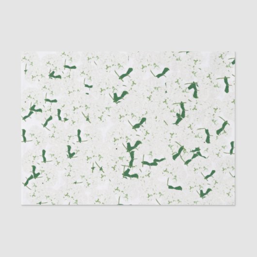 Mousseline Papier de tissu hydrangée blanc (Recto)