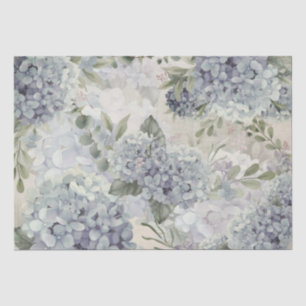 Mousseline Papier de tissu hydrangée vintage aquarelle