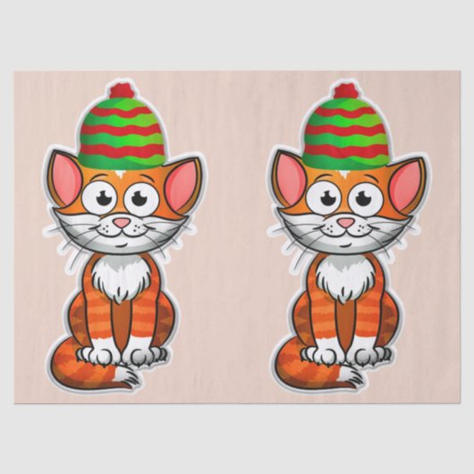 Mousseline papier de tissu kitty de noël (Recto)