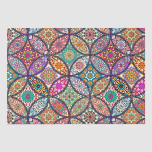 Mousseline Papier de tissu mandala (Recto)