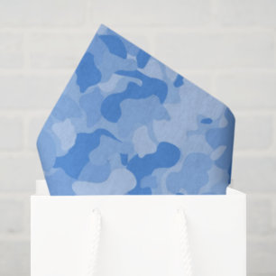 Mousseline Papier de tissu motif de bébé camo bleu