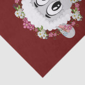 Mousseline Papier de Tissu Mouton Floral (Détail)