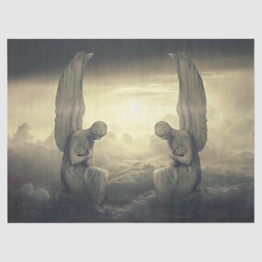 Mousseline papier de tissu nuage anges (Recto)