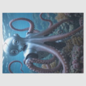 Mousseline Papier de tissu octopus Cyber (Recto)