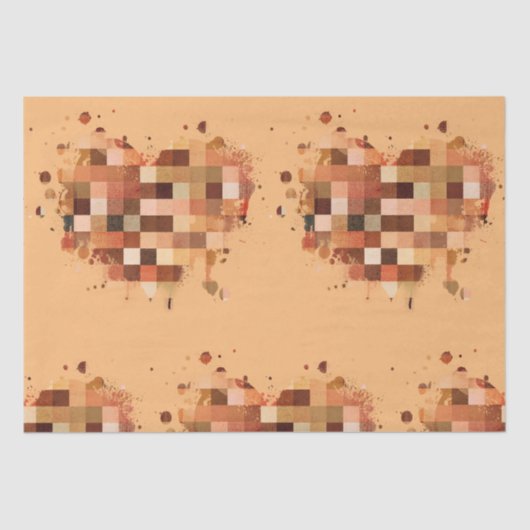 Mousseline Papier de tissu One World Heart (Recto)