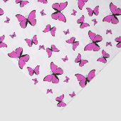 Mousseline Papier de tissu papillon rose (Détail)