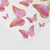 Mousseline papier de tissu papillon rose (Détail)