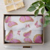 Mousseline papier de tissu papillon rose (Cadeau)