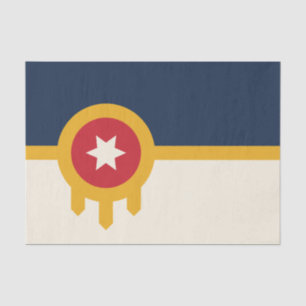 Mousseline Papier de tissu patriotique avec drapeau de Tulsa,