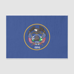 Mousseline Papier de tissu patriotique avec drapeau Utah, Éta