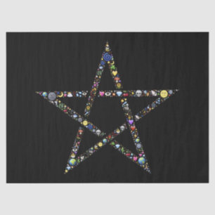 Mousseline papier de tissu pentagramme wicca
