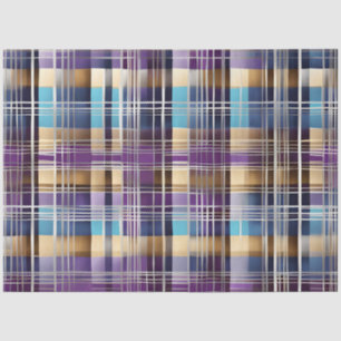 Mousseline Papier de tissu plaid abstrait
