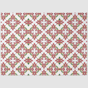 Mousseline papier de tissu poinsettia de noël