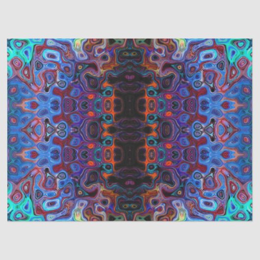 Mousseline papier de tissu psychédélique traditionnel (Recto)