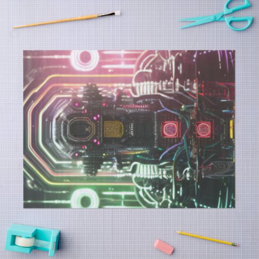 Mousseline Papier de tissu Robot 1 (Artisanat)